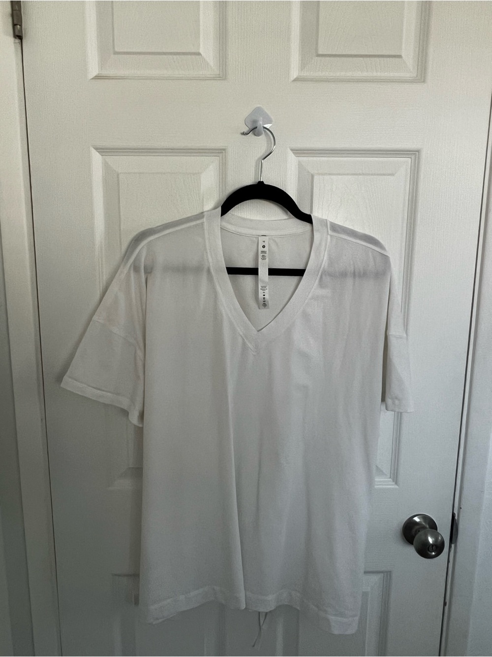 lululemon athletica White V-Neck Performance Tee